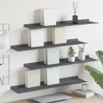 Raft suspendat Pe perete 4 pcs Antracit 80 x 18 x 2,5 cm Oțel GartenMobel Dekor