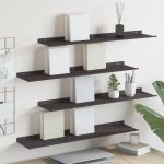 Raft suspendat Pe perete 4 pcs Negru 80 x 18 x 2,5 cm Oțel GartenMobel Dekor