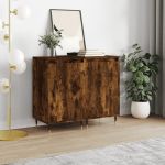 Servante, 2 buc., stejar fumuriu, 40x35x70 cm, lemn prelucrat GartenMobel Dekor