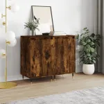 Servante, 2 buc., stejar fumuriu, 40x35x70 cm, lemn prelucrat GartenMobel Dekor