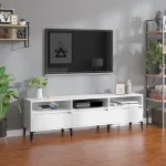 Comodă TV, alb, 150x30x44,5 cm, lemn prelucrat GartenMobel Dekor