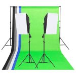 Kit de iluminat pentru studio cu fundaluri și softbox-uri GartenMobel Dekor
