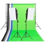 Kit de iluminat pentru studio cu fundaluri și softbox-uri GartenMobel Dekor