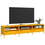 Dulap TV, galben muștar, 202x39x43,5 cm, oțel laminat la rece GartenMobel Dekor