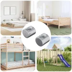 Piulițe cilindrice 2 pcs Argintiu M6 x 12 mm Metal GartenMobel Dekor