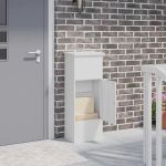 Cutie pentru colet cu depozitare Alb 44,5 x 29 x 110,5 cm Oțel GartenMobel Dekor