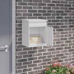 Cutie pentru colet cu depozitare Alb 47.5 x 38 x 59 cm Oțel GartenMobel Dekor