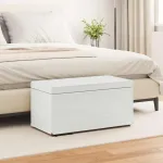 Taburet Alb 81 x 41 x 40 cm Piele ecologică și lemn stratificat GartenMobel Dekor