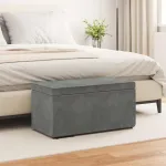 Taburet Gri închis 81 x 41 x 40 cm Catifea și lemn stratificat GartenMobel Dekor