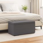 Taburet Gri 81 x 41 x 40 cm Piele ecologică și lemn stratificat GartenMobel Dekor