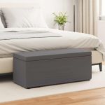 Taburet Gri Piele ecologică și lemn stratificat GartenMobel Dekor