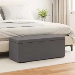 Taburet Gri Piele ecologică și lemn stratificat GartenMobel Dekor