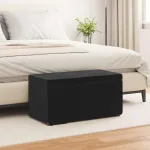 Taburet Negru 81 x 41 x 40 cm Catifea și lemn stratificat GartenMobel Dekor