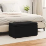 Taburet Negru 81 x 41 x 40 cm Stofă și lemn prelucrat GartenMobel Dekor