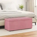 Taburet Roz 101 x 41 x 40 cm Catifea și lemn stratificat GartenMobel Dekor