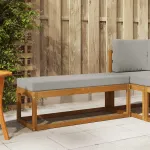 Bancă de taburet Gri natural și deschis 115 x 43 x 37 cm GartenMobel Dekor