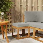 Bancă de taburet Gri natural și deschis 43 x 43 x 37 cm GartenMobel Dekor