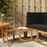 Bancă de taburet natural 43 x 43 x 37 cm Lemn Solid de Acacia GartenMobel Dekor