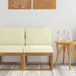 Canapea Medie pentru Exterior Lemn Solid de Acacia natural GartenMobel Dekor