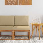 Canapea Medie pentru Exterior Lemn Solid de Acacia natural GartenMobel Dekor