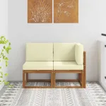 Canapea de colț și mijloc pentru exterior cu pernă 2 Bucată GartenMobel Dekor