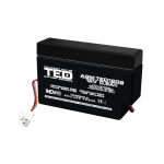 Acumulator AGM VRLA 12V 0,9A dimensiuni 96mm x 25mm x h 62mm cu fir TED Battery Expert Holland TED003058 (40) SafetyGuard Surveillance