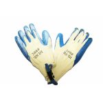 Mănuși de protecție SAFE verzi, textile cu palmă cauciucată, set 12 buc