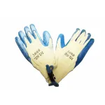 Mănuși de protecție SAFE verzi, textile cu palmă cauciucată, set 12 buc