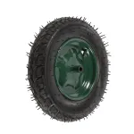 Roată pentru roabă Micul Fermier 3.50-8, ax 14 mm, jantă verde