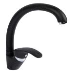 Baterie bucătărie monocomandă Ecostone, neagră, pipă mobilă 210 mm, cartuș ceramic