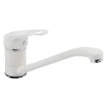 Baterie bucătărie monocomandă albă Ecostone, pipă mobilă 226 mm, cartuș ceramic