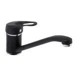 Baterie de bucătărie Ecostone neagră, monocomandă, pipă mobilă 226 mm