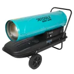 Tun de căldură pe motorină Detoolz 50 kW, 1100 m³/h, 220–240 V, mobil pe roți