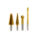 Set 4 freze multifunctionale HSS cu acoperire Ti, coada 6 mm (Detoolz)