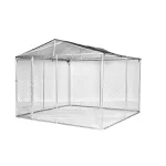 Tarc exterior pentru câini 3x3x2,2 m galvanizat, cu acoperiș UV și ușă cu zăvor