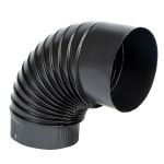 Cot sobă pe lemne 90° pentru burlan 120 mm, finisaj gri mat