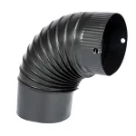 Cot sobă pe lemne 90° Ø130 mm, gri mat, pentru racord coș fum