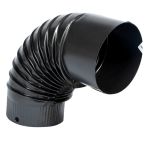 Cot pentru sobă pe lemne 90° Ø150 mm, gri mat, Micul Fermier