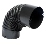 Cot pentru sobă pe lemne 90° Ø150 mm, gri mat, Micul Fermier