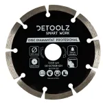 Disc diamantat segmentat Detoolz 125 mm, 22,2 mm, pentru tăiere uscată