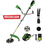 Motocoasă electrică Micul Fermier 20V brushless, 2x acumulator 4Ah, mâner dublu