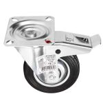 Roată pivotantă Detoolz 100x27 mm din cauciuc, cu frână, CF G01