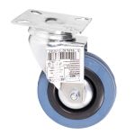 Roată pivotantă Detoolz 75x21 mm din cauciuc și PP, cu placă de prindere