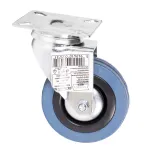 Roată pivotantă Detoolz 75x21 mm din cauciuc și PP, cu placă de prindere