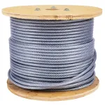 Tambur cablu oțel zincat plastifiat Micul Fermier, 100 m, 4–5,5 mm