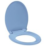 Capac WC închidere silențioasă eliberare rapidă albastru oval GartenMobel Dekor