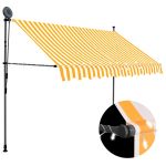 Copertină retractabilă manual cu LED, alb & portocaliu, 250 cm GartenMobel Dekor