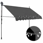 Copertină retractabilă manual cu LED, antracit, 300 cm GartenMobel Dekor