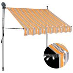 Copertină retractabilă manual cu LED, galben & albastru, 100 cm GartenMobel Dekor