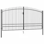 Poartă de gard cu două uși, cu vârfuri de suliță, 400 x 249,5 cm GartenMobel Dekor